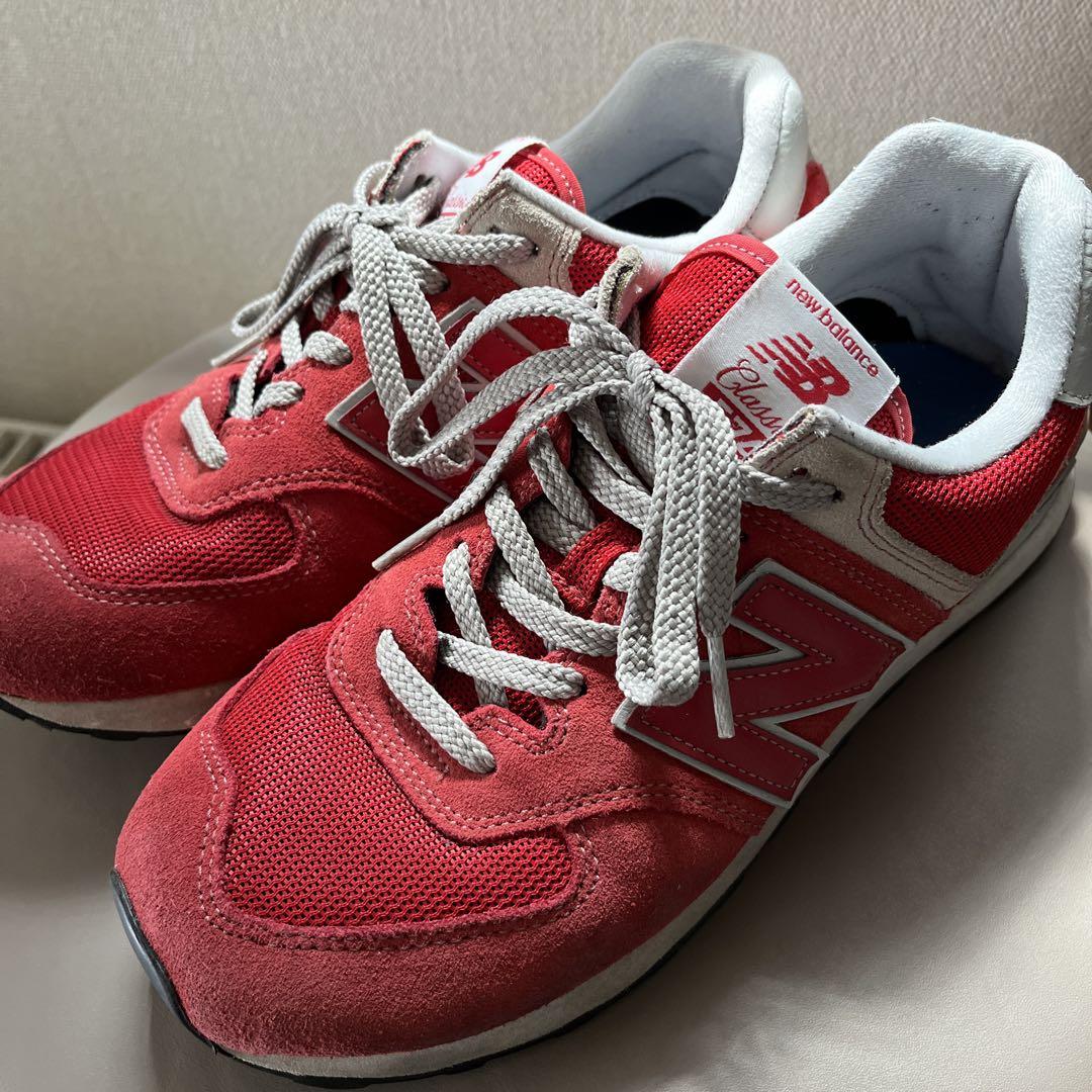 New Balance 574 レッド スニーカー 10360549-1.jpg