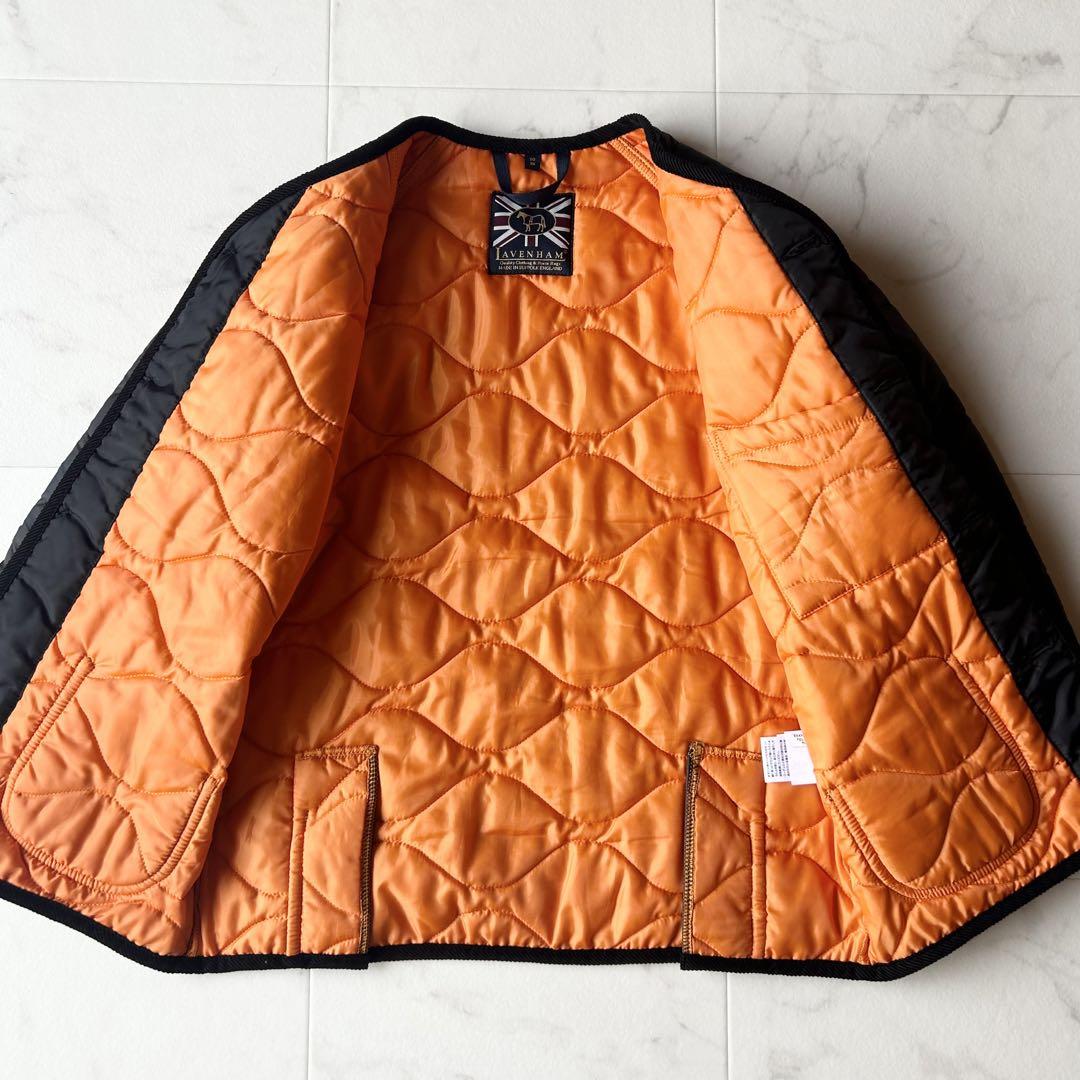 LAVENHAM  ノーカラーキルティングコート  黒　38