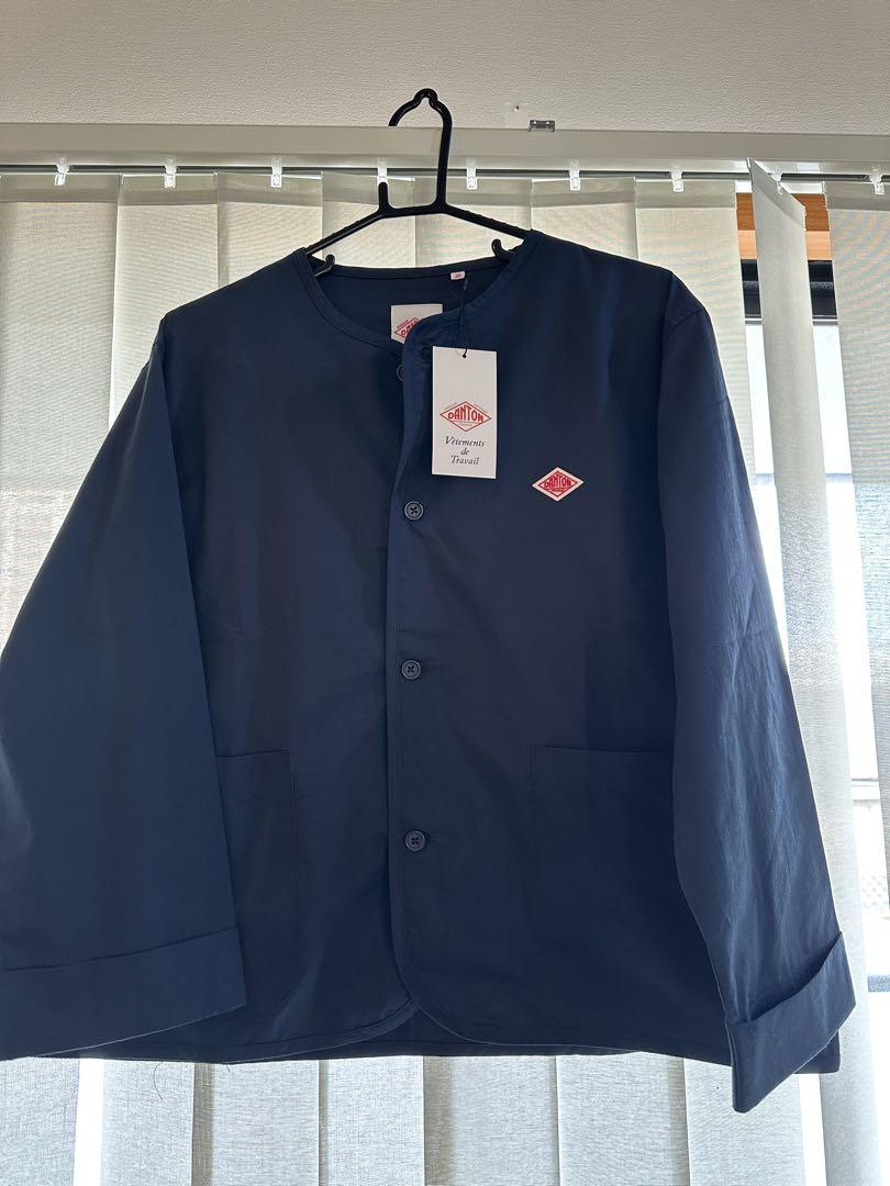 DANTON ダントンノーカラージャケット ネイビー