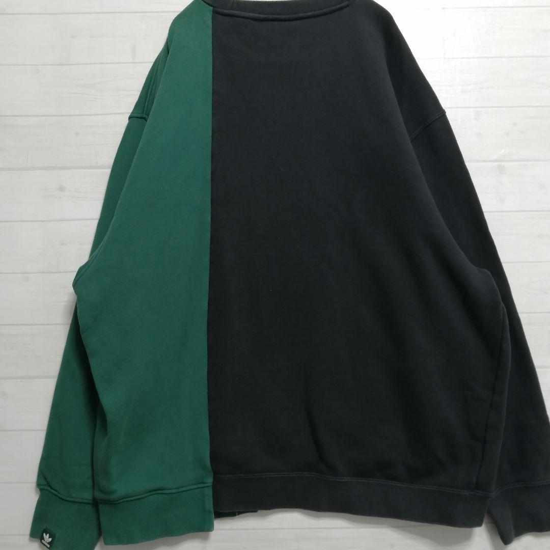 adidas ブラック✖️グリーン切替 スウェット　ビッグサイズ 4XL