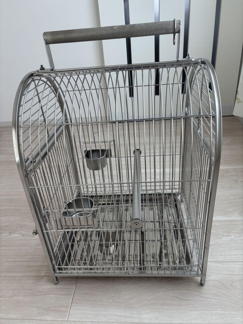 ステンレス製　中型大型インコ用　鳥かご　ケージ