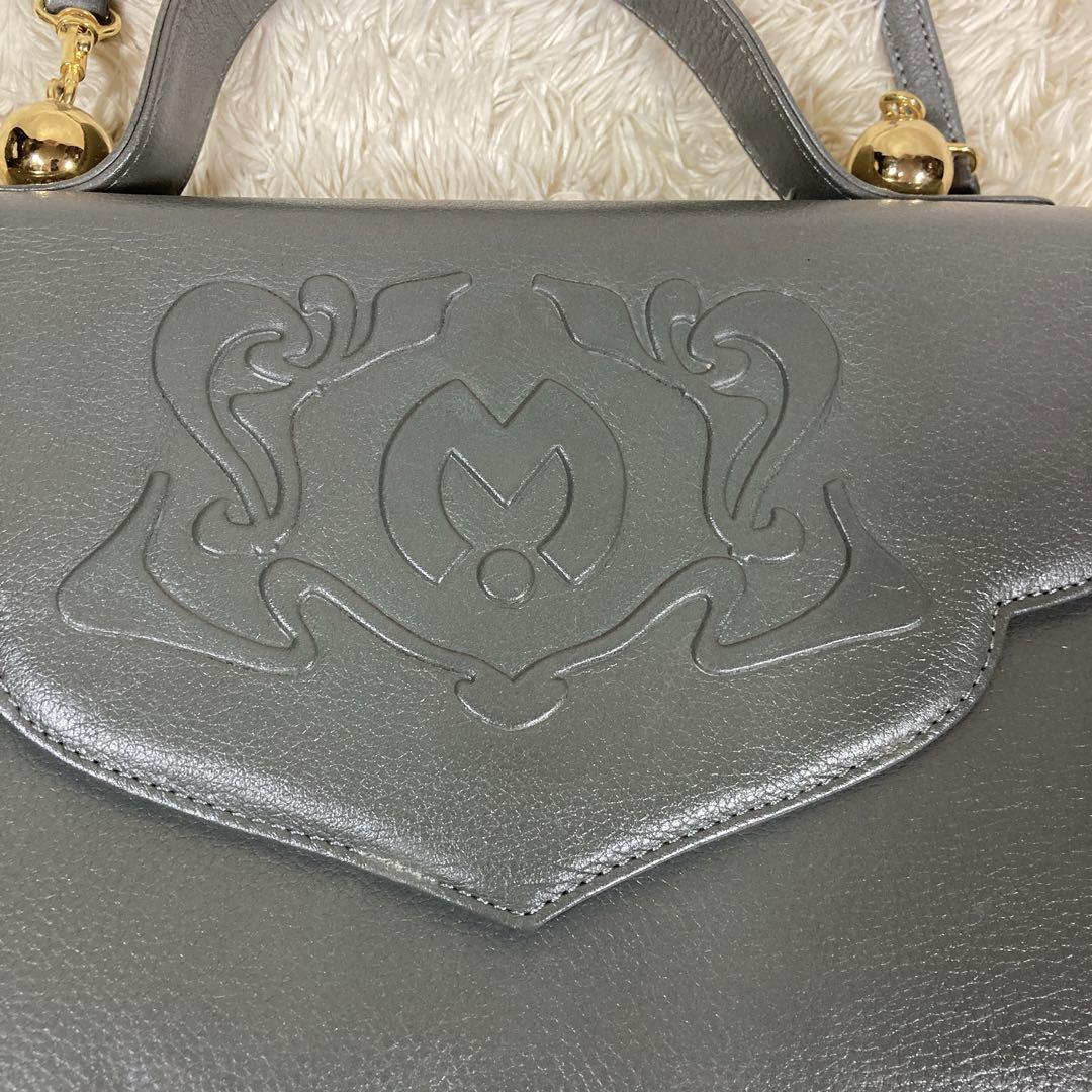 mila schon ミラショーン　2way ハンドバック　レザー　グレー