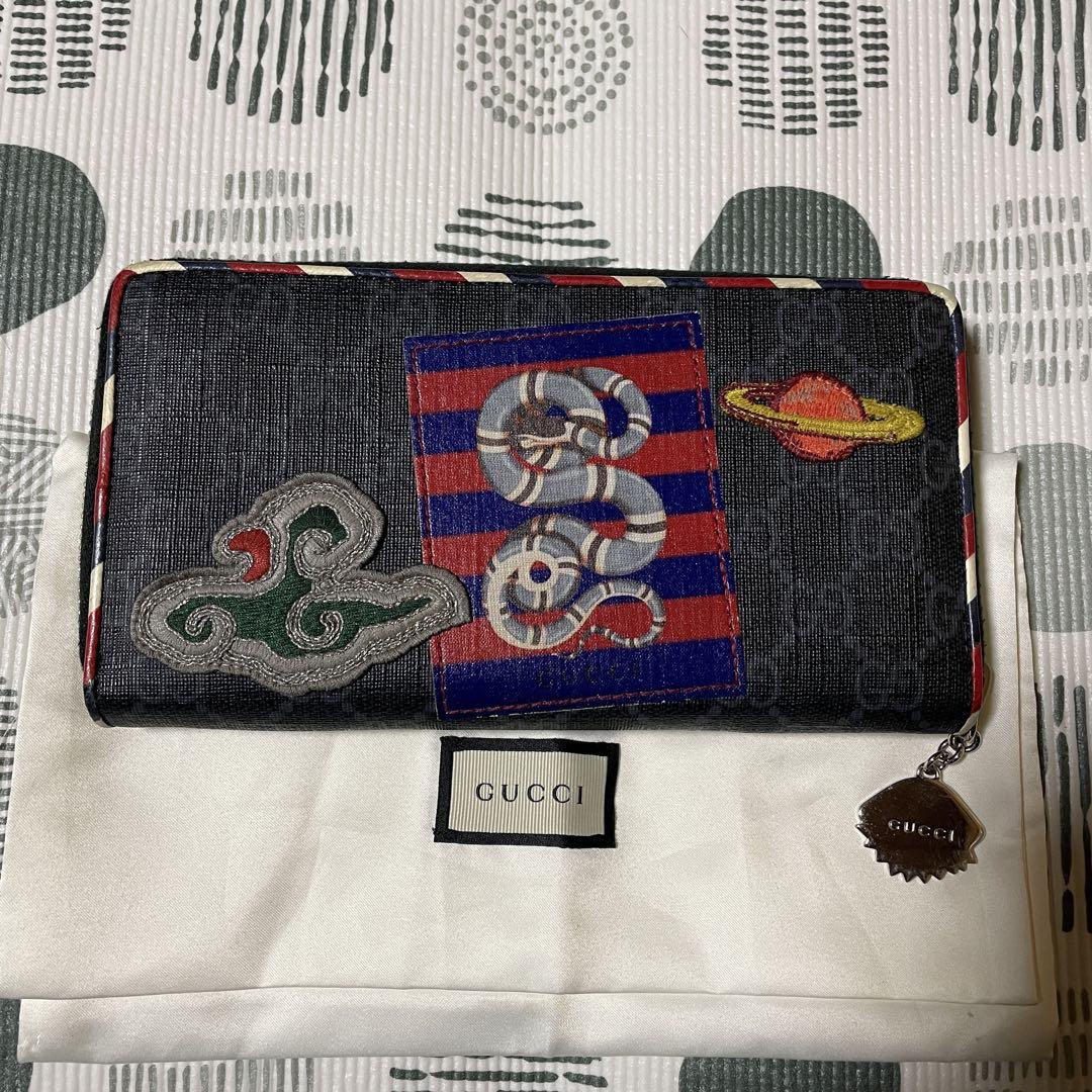美品 GUCCI ナイトクーリエ 長財布 GGスプリーム UFO