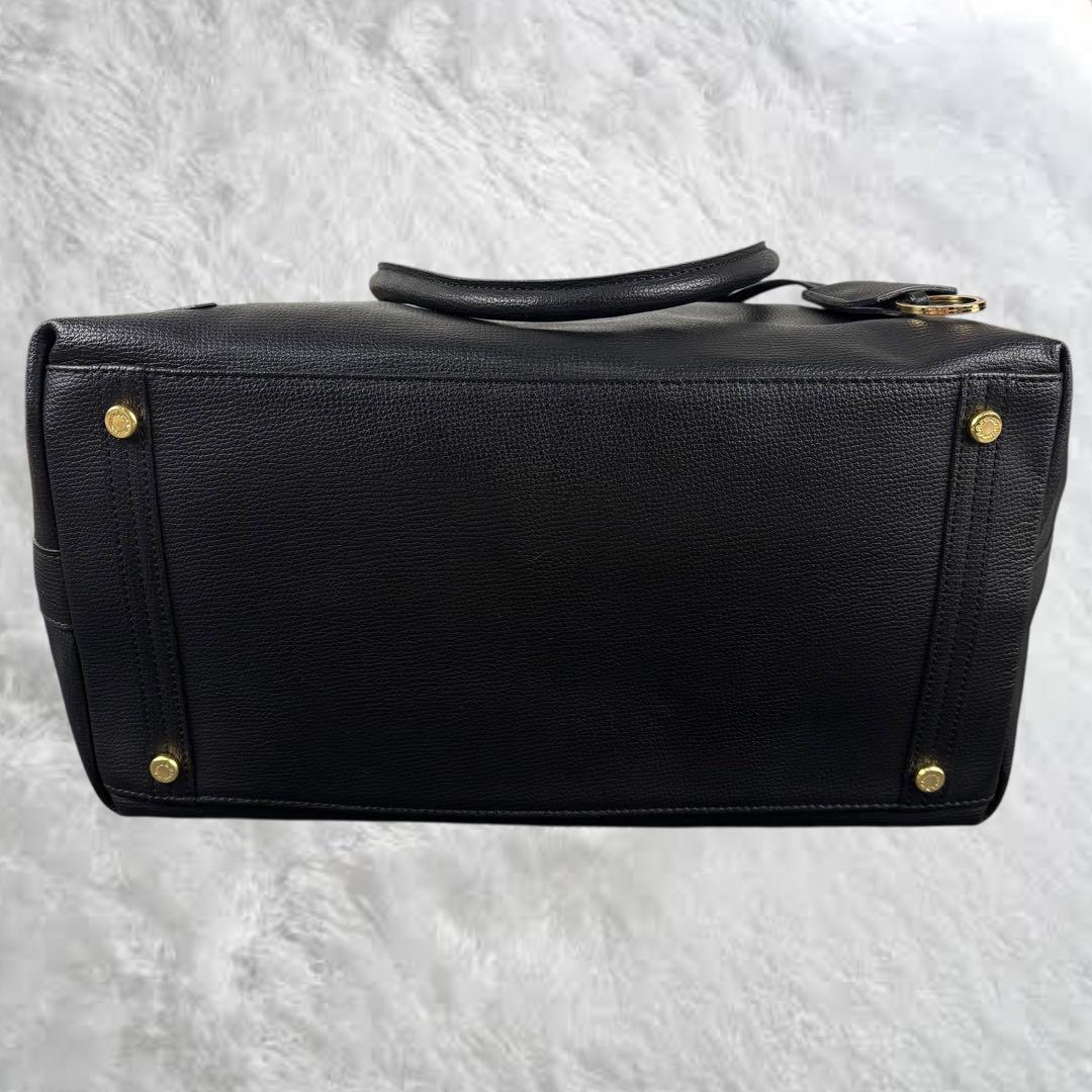 良品✨ADMJ ハンドバッグ ブラック ゴールド金具 エンブレム A4