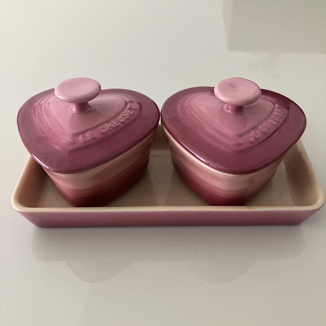 ルクルーゼミニココットハート型ピンク
