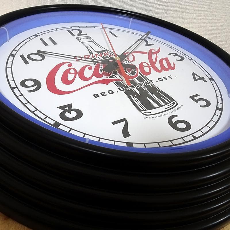 コカコーラ 時計 ネオンクロック LEDライト ブルー レトロ アメリカン