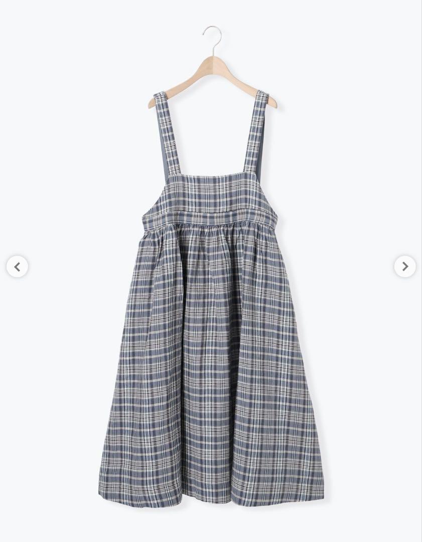 sm2 Cross Linen ジャンスカ 今期 完売 ネイビー チェック