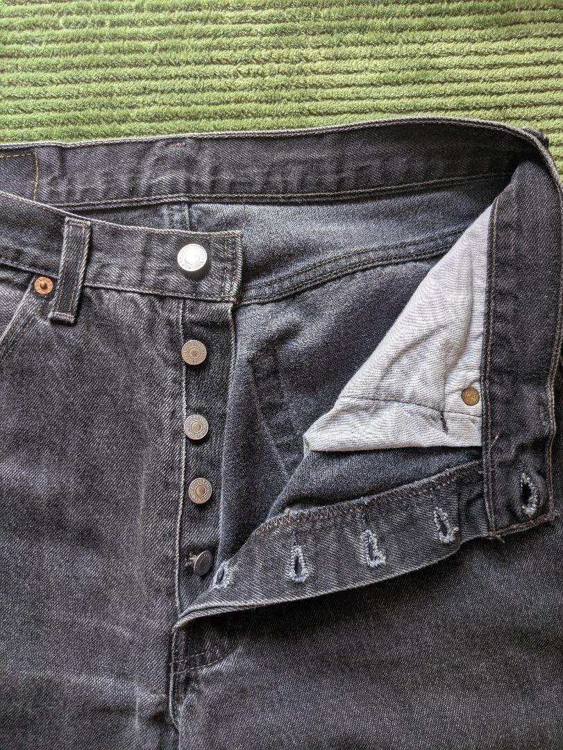 90s Levi's 501 サルファブラック 後染め デニム 色落ち感◎