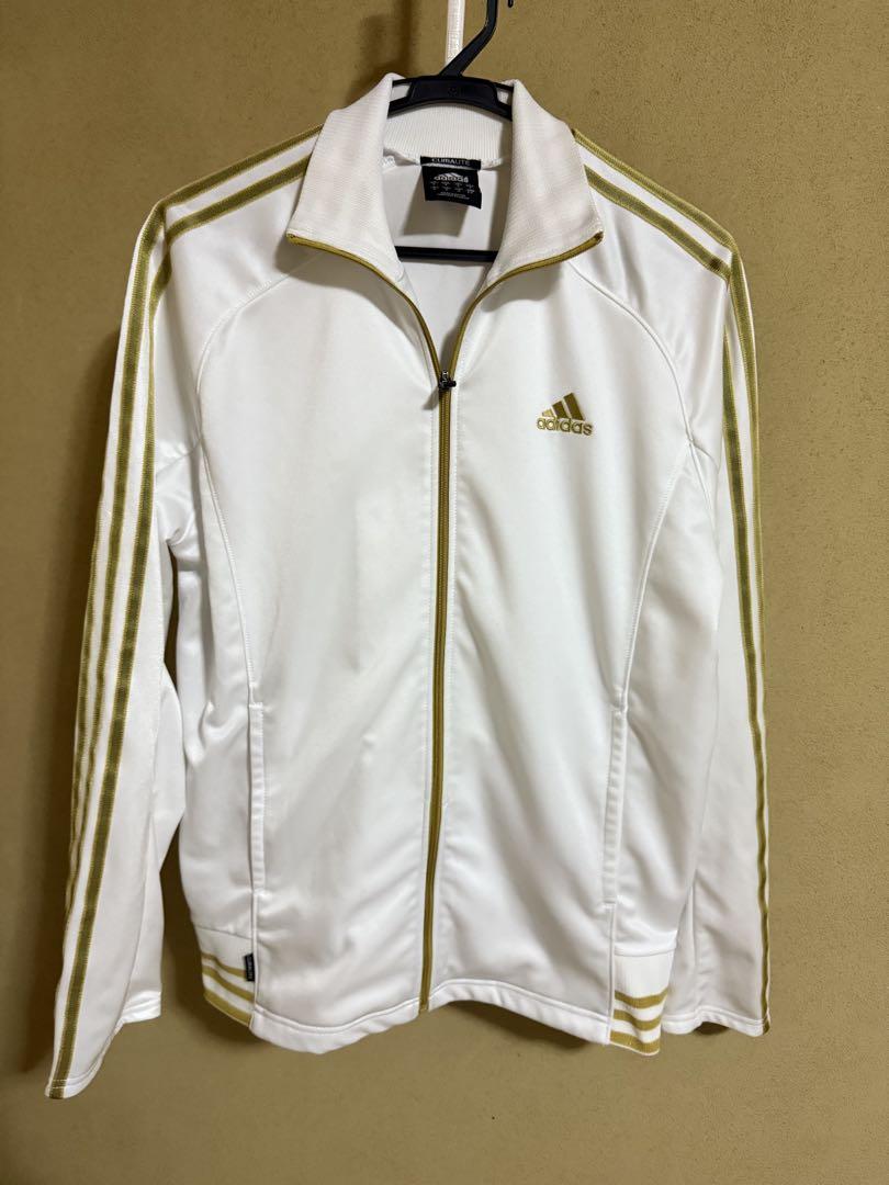 adidas CLIMALITE ホワイト/ゴールド 上下セット　ジャージ