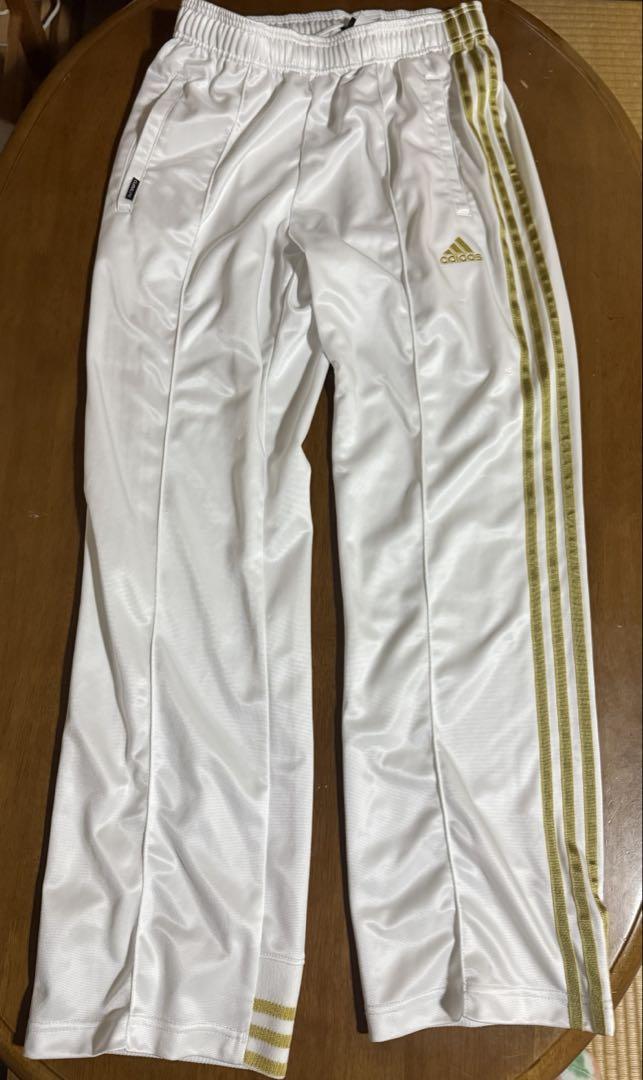 adidas CLIMALITE ホワイト/ゴールド 上下セット　ジャージ