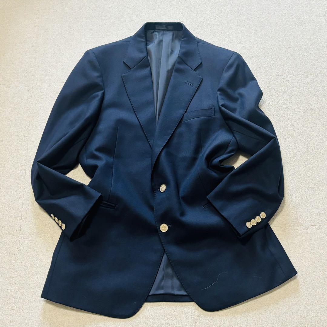 BURBERRY スーツセットアップ タックパンツ ダブル 紺ブレ 金ボタン ✨美品✨金ボタンXL✨バーバリー 紺ブレ セットアップ