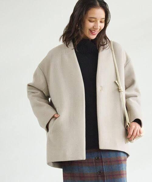 Spick and Span Wスライバーヘリンボーンミドルコート 38 Spick and Span Wスライバーヘリンボーンミドルコート 38 グレー