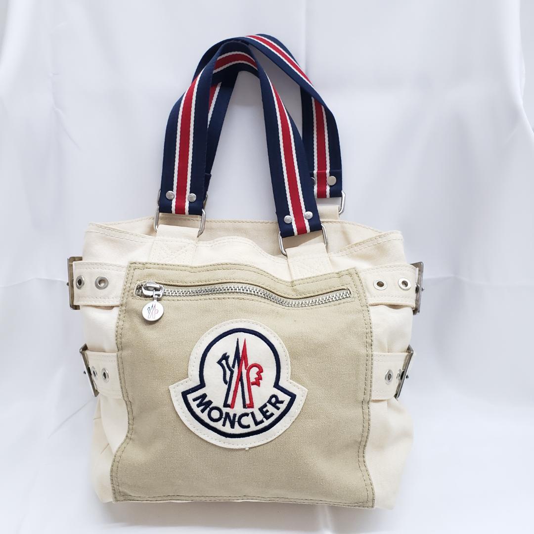 MONCLER ミニ トートバッグ キャンバス ロゴ