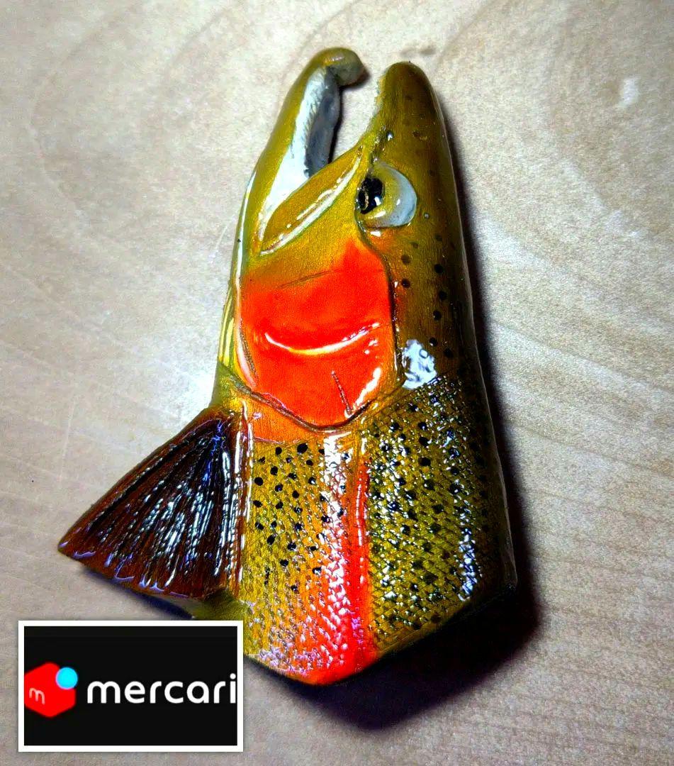 River.Seaトラウトブローチ(虹鱒♂/ウッド製)【1点物】★最終価格★