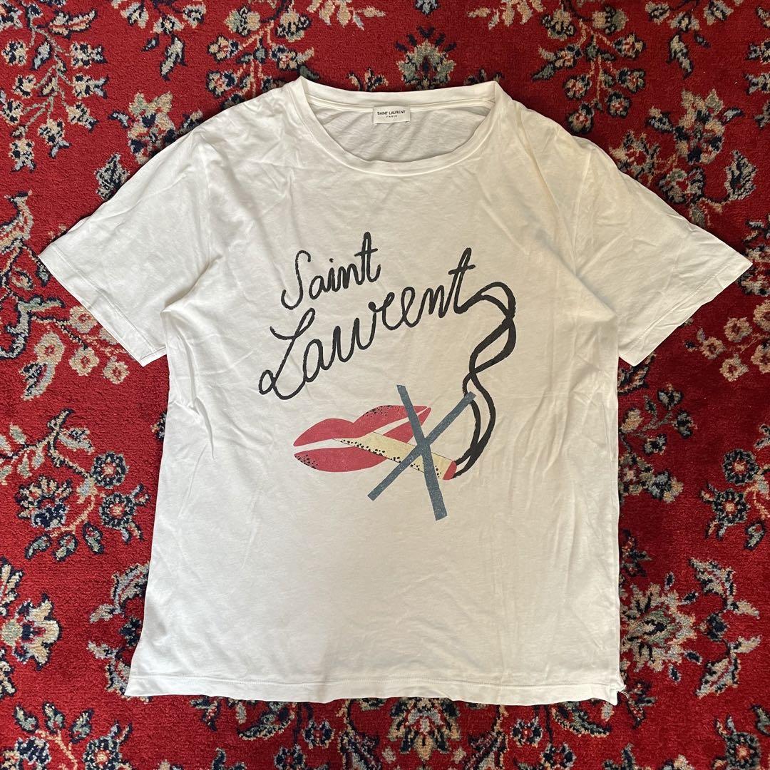 17ss saint laurent スモーキングリップ　tシャツトップス