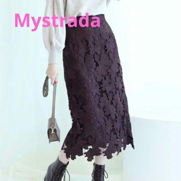 【新品】Mystrada配色レースタイトスカート定価19,800円　通勤 Mystrada（マイストラーダ）の「New配色レースタイトスカート