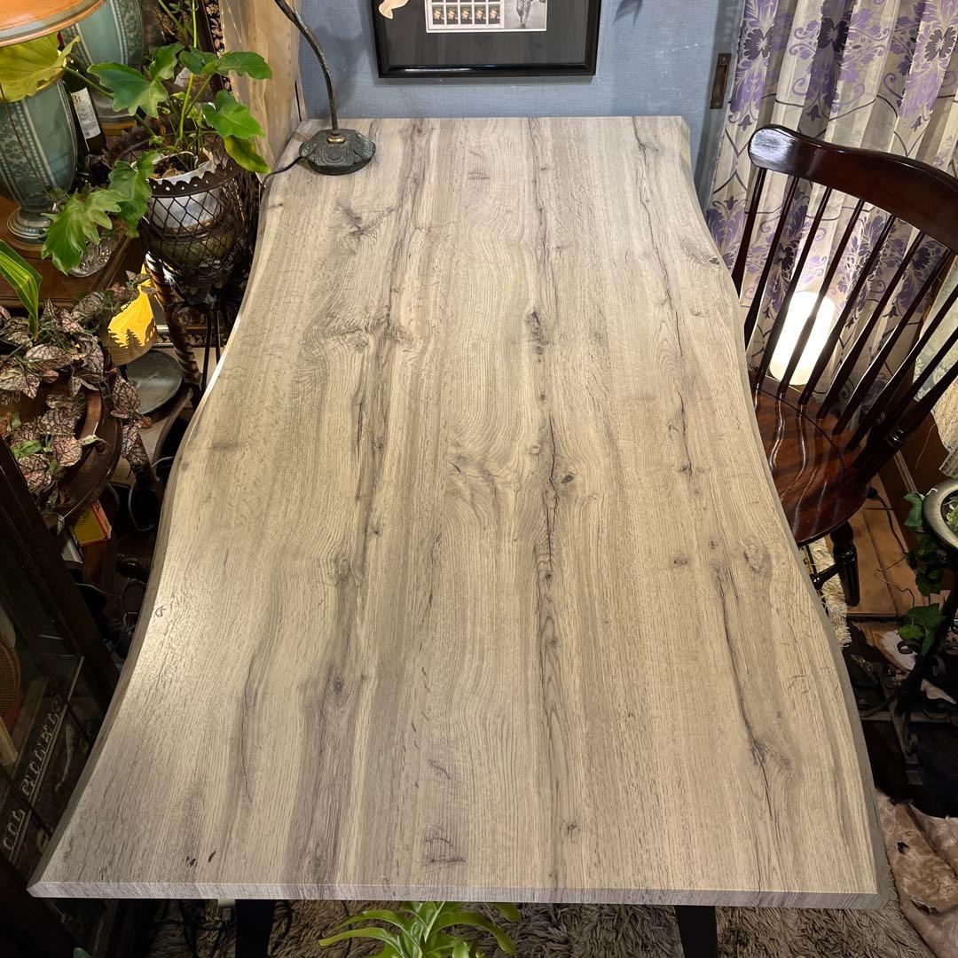 一枚板風 ダイニングテーブル目立った傷や汚れなし