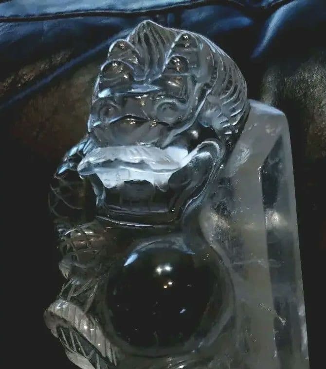 ▽激透明度❋14㌢1.4㎏✦純天然ヒマラヤ本水晶最高品質✤龍神✶宝珠手