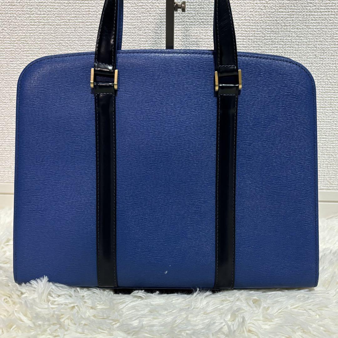 状態考慮の為特価✨バーバリーズ ハンドバッグ ブルー ノバチェック ゴールド金具