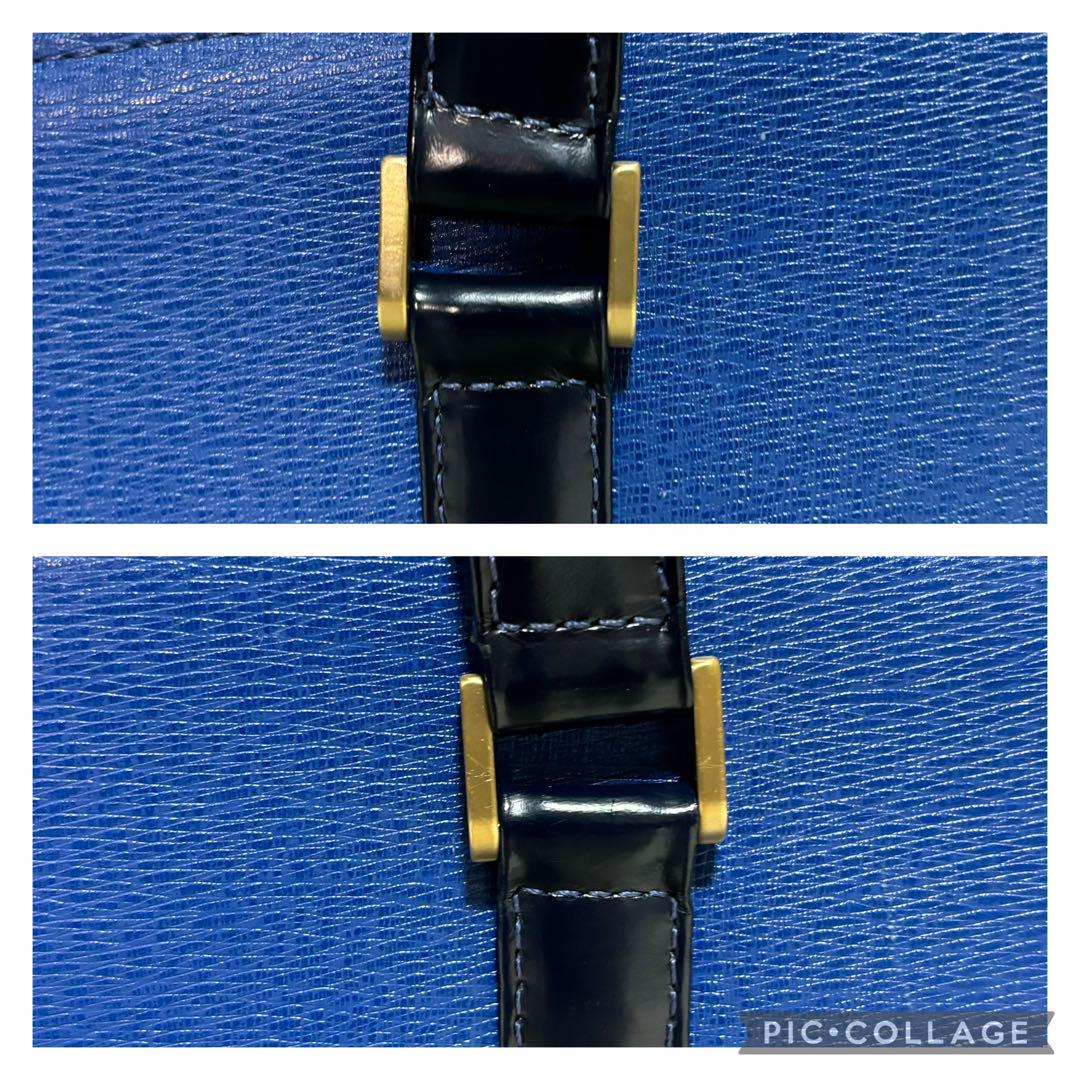 状態考慮の為特価✨バーバリーズ ハンドバッグ ブルー ノバチェック ゴールド金具