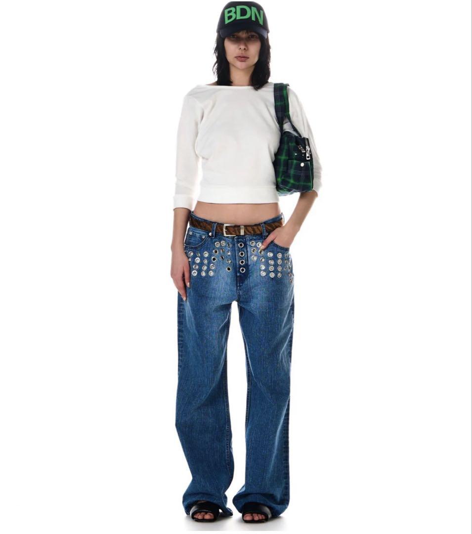 METAL EYELET SEMI LOOSE DENIM – BEEDEN