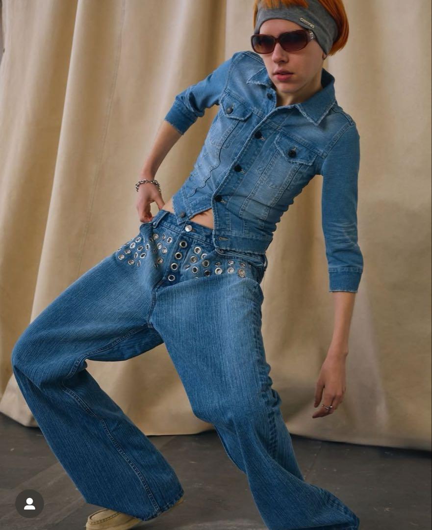 METAL EYELET SEMI LOOSE DENIM – BEEDEN