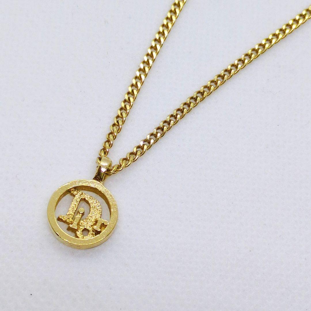 ディオール ネックレス ロゴ ゴールド ヴィンテージ Dior サークル
