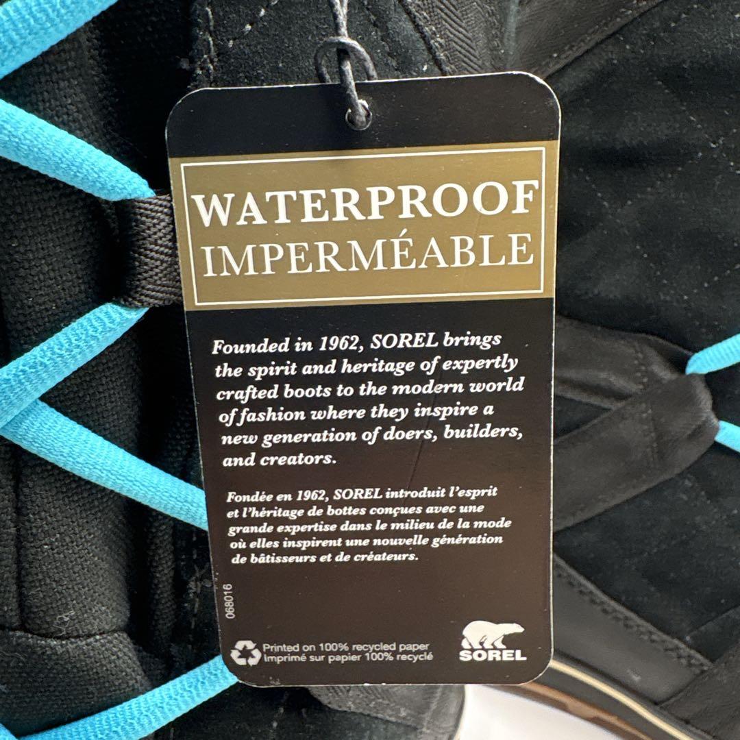 【新品】SOREL ソレル スノー ウィンターブーツ 23cm 黒/水色レース