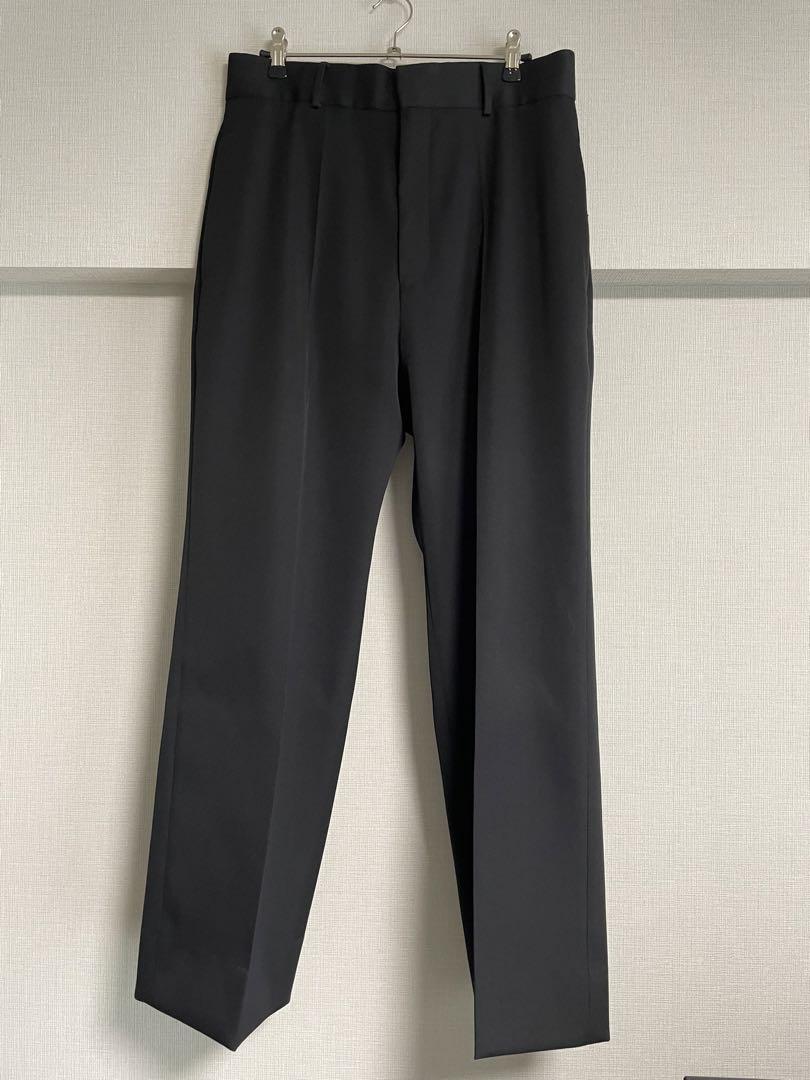 【H beauty&youth】ダブルクロス ワイドパンツ　BLACK