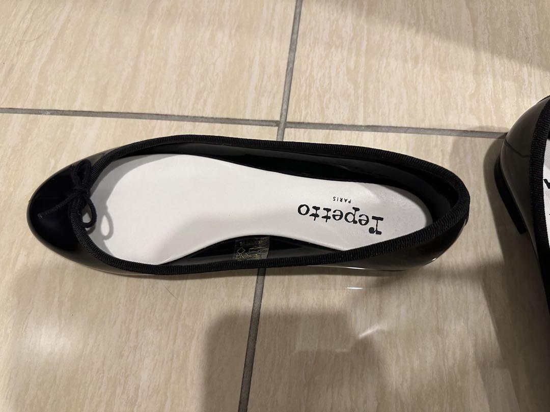 repetto 黒 ラバーフラットシューズ