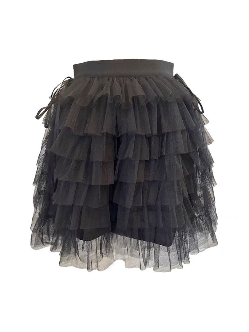 ネット限定】 Mieya Mieya tulle スカート black skart mini ミニ