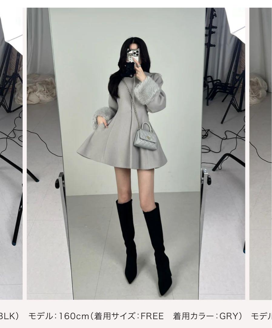 Darich ダーリッチ ウエストベルトメルトンコート GRY