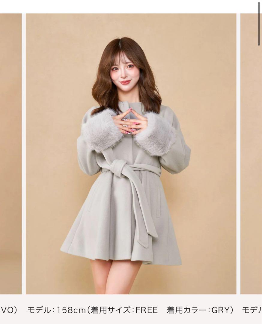Darich ダーリッチ ウエストベルトメルトンコート GRY