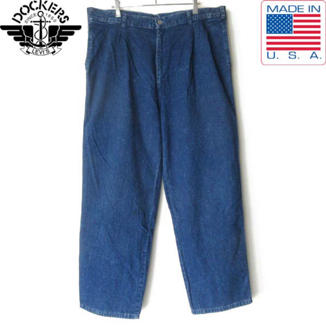 90s USA製 リーバイス DOCKERS ツータック デニムパンツ実寸W38