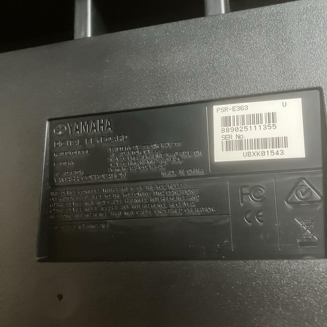 YAMAHA 61鍵 電子ピアノ キーボード PSR-E363