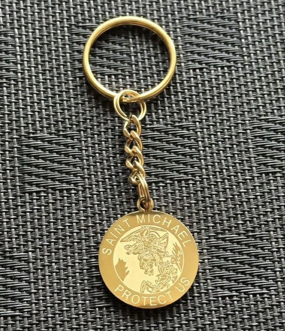 Saint Michael 大天使ミカエル　キーホルダー　ゴールデン