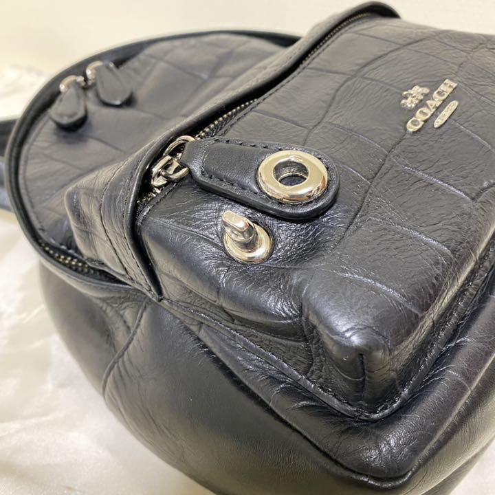 サイズ COACHコーチ レザー バッグパック rc2QY-m91128415865 ミニリュック クロコ型押し カテゴリー