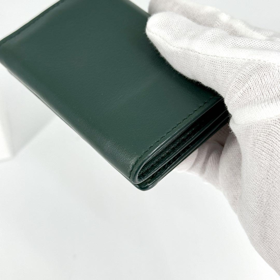 美品 バレンシアガ ペーパー ミニ ウォレット 三つ折り 財布 グリーン 折り