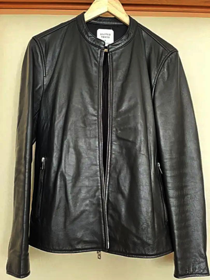 美品】UNITED TOKYO ラムレザーシングルライダースジャケット sariater