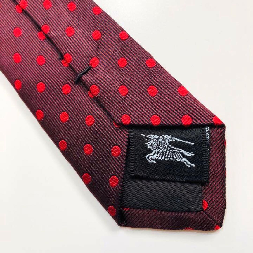 直売一掃 バーバリーブラックレーベル ネクタイ ドット柄 ボルドー www