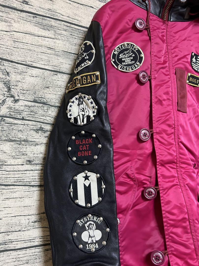 希少 HYSTERIC GLAMOUR プリマロフトエアフォースレザースリーブ