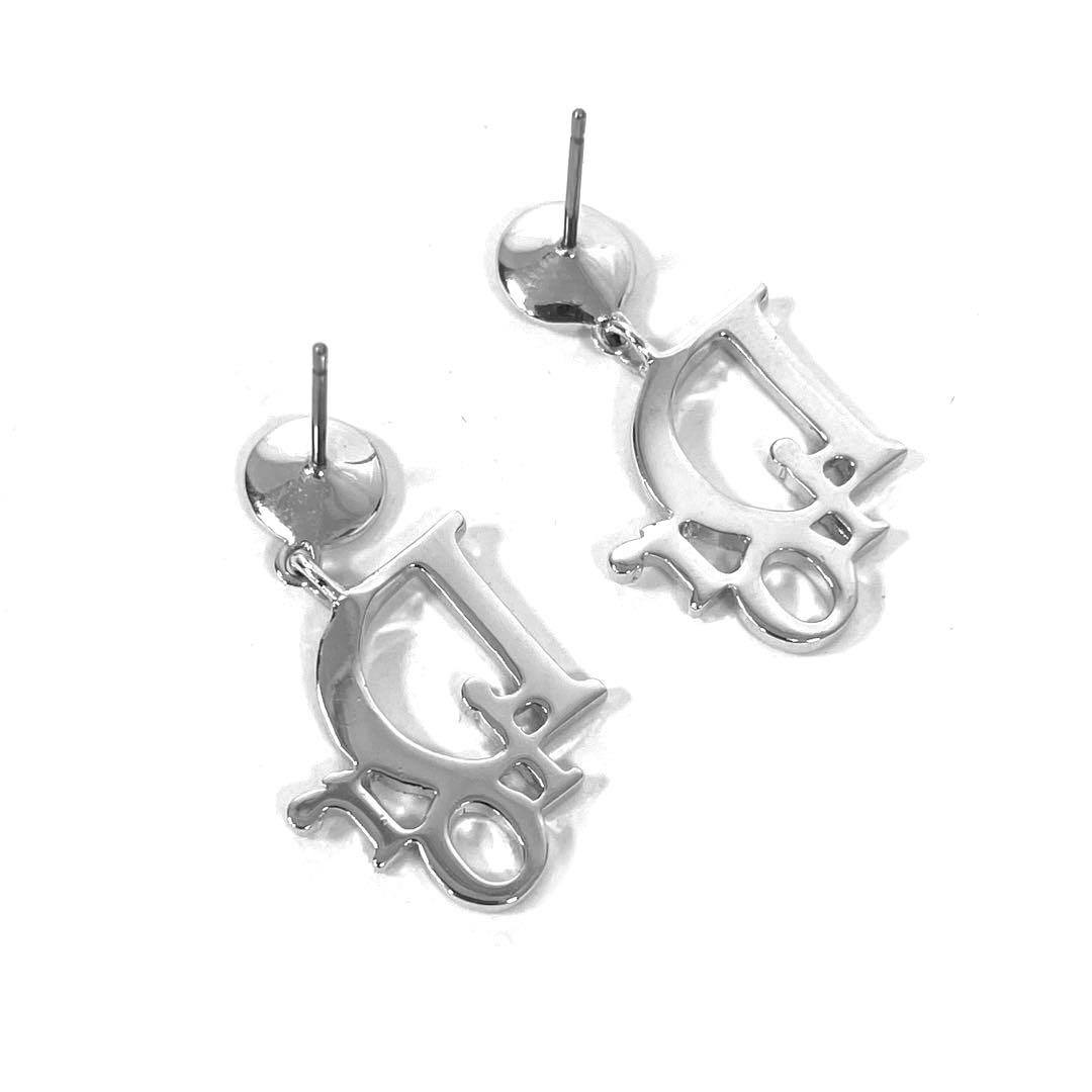 正規品　美品　希少　Christian Dior ロゴ　ラインストーン　ピアス
