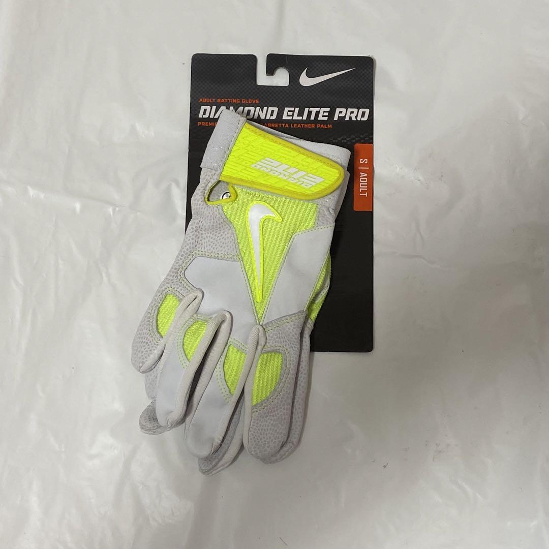 NIKE DIAMOND ELITE PRO 白×ネオン Sサイズ バッテ アクセサリー