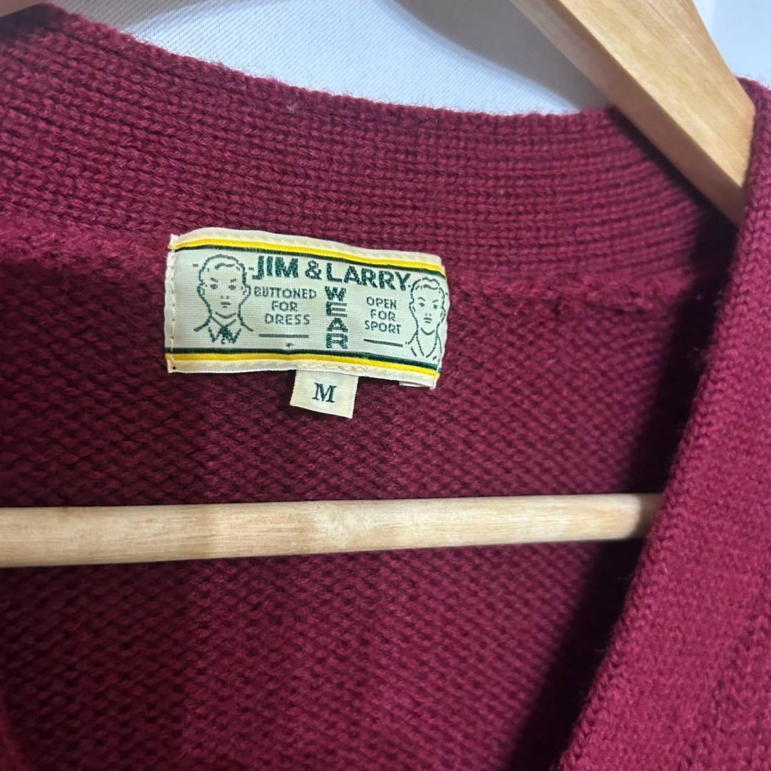 jim&larry レタードカーディガン ウール 刺繍 ワッペン - メルカリ