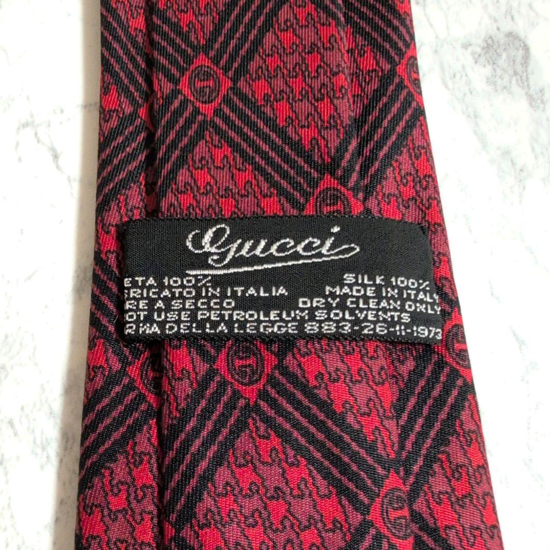 【極美品】GUCCI ネクタイ インターロッキング 総柄