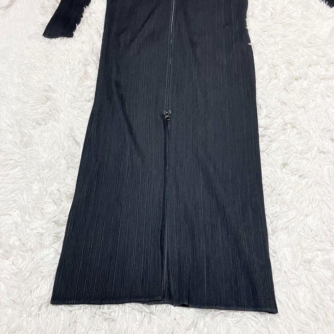 美品 PLEATS PLEASE ロングワンピース 大きい XL 黒
