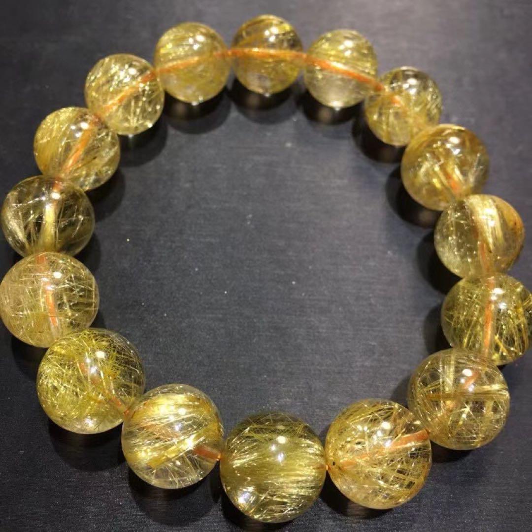 ⭐︎【天然】タイチンルチルクオーツ ブレスレット 13mm