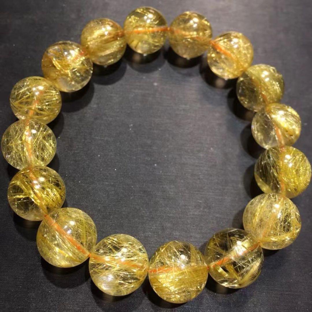 ⭐︎【天然】タイチンルチルクオーツ ブレスレット 13mm
