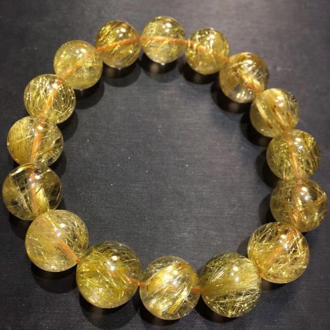⭐︎【天然】タイチンルチルクオーツ ブレスレット 13mm
