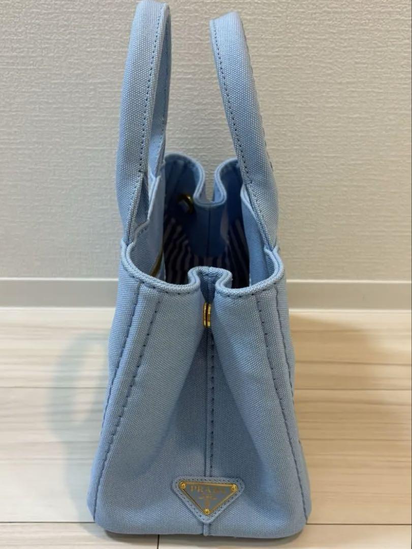 プラダ PRADA カナパ 水色 2way トート ハンド バッグ